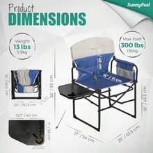 Picnic Folding Table And Chairs - Blue Quilted - View 3