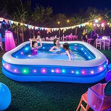 Thick, Large Adult-Sized Inflatable, Illuminated Swimming Pool – Perfect For Summer Outdoor Water Games. Sturdy Construction, Ideal For Summer Parties, Holidays, And Family Gatherings. - 充氣泳池 - 查看 3