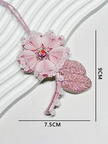 1件合成水钻，玫瑰、山茶花、仿珍珠、花朵、蝴蝶造型，时尚、优雅、简约、多功能、个性化、可爱背包挂饰 - 粉色 - 查看 5
