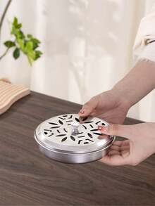 Stainless Steel Mosquito Coil Holder, Portable Mosquito Repellent Incense Box With Lid And Handle, Compact Design For Indoor And Outdoor Use - Multicolor - View 3