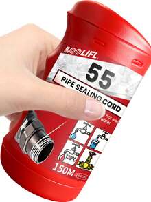 Dây bịt kín ống ren L55 mới, thích hợp để nối các ống dẫn khí, ống dẫn nhiệt, ống dẫn nước nóng lạnh, van tam giác vòi nước, ống nước phòng tắm và nhà bếp để ngăn ngừa rò rỉ, bịt kín và chống rò rỉ nhiều loại ống ren kim loại, băng ống có thể điều chỉnh. - Dây thừng ma thuật 55cm - 150 mét - Xem 10