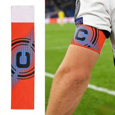1pc Colorful Football Captain Armband - Durable Football Team Captain Armband, Multi-Color Options, Elastic & Abrasion-Resistant, Adjustable Nylon Strap - Sports Training Armband, Exclusive For Football Team Captain Use In Matches And Training
