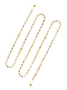 1条简约金色盒式链条眼镜链，时尚金属防丢眼镜挂绳，美观的眼镜固定带，男女日常佩戴 - 金色 - 查看 5