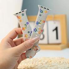 女士彩虹花卉雕刻软硅胶运动表带，兼容 38mm 40mm 41mm 42mm 44mm 45mm 49mm，S10 42mm 46mm，适用于 Ultra 2/1 SE Series 11 10 9 8 7 6 5 4 3 2 1，可爱时尚表带，完美礼物 - 彩虹-1 - 查看 1