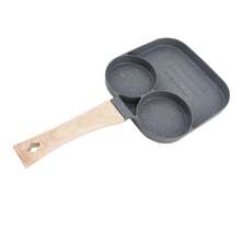 1 pieza Sartén antiadherente para huevos, apta para hacer huevos fritos, empanadillas y hamburguesas, con 4 compartimentos, apta para el desayuno y uso en cocina de inducción - Multicolor - Ver 15