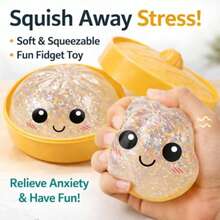 Glitter Dumpling Squishy - Random Glitter Dumpling Box, 10 Colors Dumplings Squishy Toy, More Surprises (Random-4PCS) - Multicolor 2 - View 3