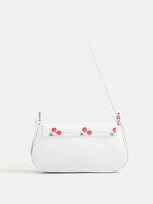 1个女童时尚简约单肩法棍包，草莓印花单肩包，时尚简约手提包，生日礼物，送礼佳品 - 2222草莓 - 查看 9