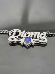 Bộ trang sức khắc tên theo yêu cầu gồm bông tai và dây chuyền, quà tặng trang sức cá nhân hóa. - Kiểu 2 - Xem 7