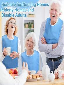 3pcs Adult Bibs, Women & Men Waterproof Reusable Bibs, Absorbent & Machine Washable - A - View 7