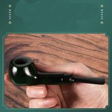 9mm Flue Solid Wood Tobacco Pipe, Vintage Handmade, Portable Detachable Filter Pipe, Gift Pipe For Men - Táo nhỏ màu xanh lá cây - Xem 2