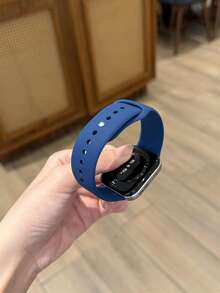 适用于华为 Watch Fit3、Fit4、Fit4 Pro 系列的硅胶表带，男女通用 - 午夜藍 - 查看 6