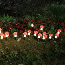 Solar Mushroom Pathway Lights, Outdoor Garden Decor Lamps, LED String Lights, Warm White, 8 Lighting Modes, Suitable For Yard, Walkway, Flower Bed And Holiday Party Ambiance Lighting - warm light - View 3