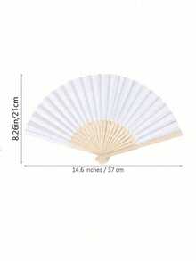 1-20 Peças Leques de Madeira Oca Dobráveis, Leques Decorativos de Papel Dobrável de Cor Sólida, Acessórios de Verão Portáteis de Bambu DIY, Leques de Mão, Leques Dobráveis, Leques de Moda Personalizados, Adequados para Casamento, Decoração de Festa, Decoração Doméstica de Artes e Artesanato, Lembranças de Convidados de Casamento, Decoração de Festa de Aniversário, Dia das Mães, Primavera, Presentes de Páscoa, Apresentação de Festa, Adereços de Foto, Adequados para Decoração Doméstica, de Quarto e de Escritório (Quantidade de Varetas do Leque Aleatória) - Branco - Visão 7