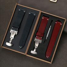 Oil Wax Leather Watch Strap For Men And Women 18mm 20mm 22mm With Quick Release Spring Bar Butterfly Buckle And Gift Box Replacement Calfskin Watch Band - Mouldless - View 8