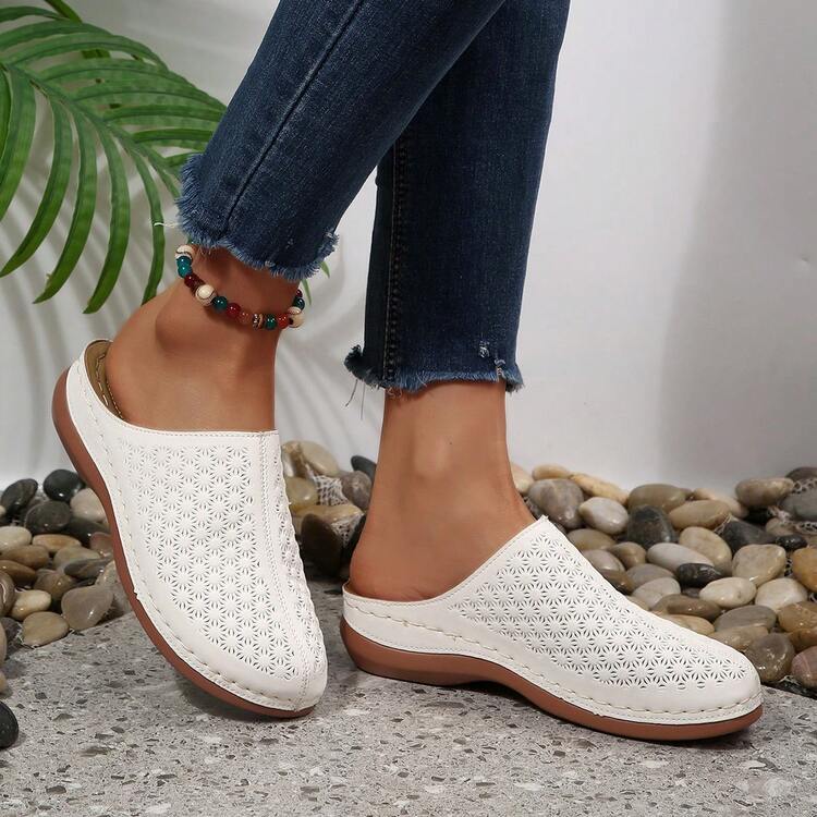 New Fashion Summer Women Mule Shoes Casual Slip-On Peep Toe Outdoor Sports Sandals - White - View 5