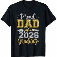 Proud Dad Of A 2026 Graduate Senior Class Of 2026 Graduation T-Shirt - 黑色 - 查看 1