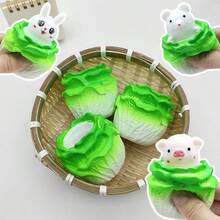 NeeDoh Đồ chơi bóp hình bắp cải hoạt hình, hình thỏ, lợn, chuột ẩn bên trong, đồ chơi cảm giác, đồ chơi giảm căng thẳng vui nhộn, quà tặng tiệc tùng, phần thưởng trong lớp học, quà tốt nghiệp mùa hè. - Nhiều màu - Xem 1