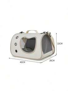 Random Shoulder Strap Color Foldable Cat Carrier, Portable Small Dog Pet Transporter Bag, Breathable Mesh Pet Tote - Multicolor - View 2