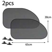 Foldable Car Windshield Sun Shade, Privacy Sunshade Curtain, Black Mesh Sunshade With Suction Cups, Blocks Glare Without Obstructing Vision, Suitable For Napping And Camping - A - View 3