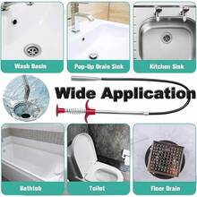 78 Inch Heavy Duty Drain Snake, Flexible Drain Clog Remover, Long Grabber Claw Stick Hair Removal, Drain Auger Sink Bathroom Tub Toilet - 78inch - View 8