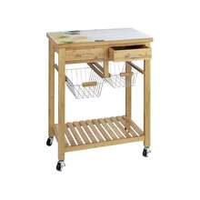 Avilia Carrello Da Cucina Fresco Bambù - Cammello - Visualizzare 6