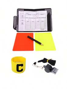 Set de tarjetas de árbitro de fútbol, tarjetas rojas y amarillas, silbato y brazalete de capitán, herramienta de entrenamiento de árbitros, adecuado para fútbol, voleibol, béisbol, aplicable a todos los niveles de partidos y entrenamientos, adecuado como regalo de Navidad - Multicolor - Ver 9
