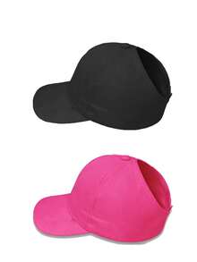 1/2pcs Women Ponytail Baseball Cap, Casual Messy Bun Visor Hat, Lightweight Sun Hat, Fashionable For Outdoor Sports And Daily Casual Wear - Baseball Cap - View 11
