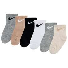 Nike Quarter Socks 6 Pack GSB Boys' Grade School UN0018-001 | Moisture-Wicking, Everyday Comfort - Grey - View 1