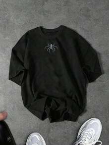 Camiseta deportiva de manga corta y cuello redondo para hombre, de moda casual de verano con estampado - Negro 21 - Ver 4