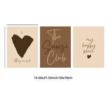 1/3pcs Frameless Neutral Tone "I Rot In Bed" Quote Art Print, Minimalist Heart Pattern Humorous Poster, Suitable For Bedroom, Dorm, Living Room Decor, Back To School Season, Fashion Poster, Retro Decor, College Dorm Essential, Unique Gift - Heart-shaped Pattern - View 10