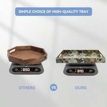 Coffee Table Trays Serving Tray With Handles Large Tray For Ottoman Coffee Table Tray For Living Room Modern - 墨綠色單朵花 - 查看 5