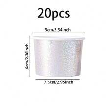 1. Holographic Silver Glitter Ice Cream Cups, 10pcs/20pcs/40pcs Set, 3oz Leak-Proof Disposable Dessert Bowls Suitable For Hot Or Cold Food, Birthday, Wedding, Party Supplies, Bridal Shower, Desserts, Popcorn, Yogurt And Party Favors - View 10