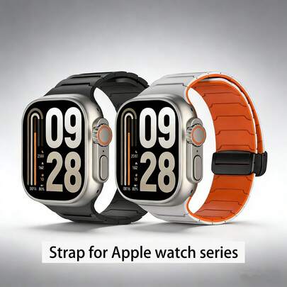 Ultra 3 Band 49mm 44mm 45mm 40mm 42mm 46mm 41mm 38mm Magnetic Silicone Bracelet Strap For Apple Watch Series 10 SE 9 8 7 6 5 4 3 Ultra 3 2 1