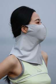 CAMEL CROWN Mặt nạ chống nắng ngoài trời, mặt nạ chống nắng mùa hè vô hình với chỉ số chống tia UV UPF 50+, axit hyaluronic, sợi microfiber thoáng khí. - Tro Trăng Lạnh - Xem 3