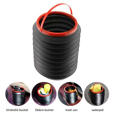 Thùng rác ô tô 4L có thể thu gọn, xô đựng đồ tròn gấp gọn, xô đựng nước đa chức năng có thể thu gọn, hộp đựng rác ô tô màu đen, xô đựng nước đa chức năng có thể thu gọn, xô đựng đồ gấp gọn sáng tạo, thùng rác di động