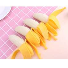 Juguete de estrés con forma de plátano pelado realista, juguete de fruta de rebote lento y creativo para aliviar el estrés - Multicolor - Ver 7