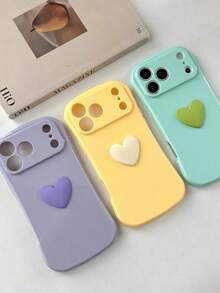 【人気のあるもの】韓国かわいい新デザイン iPhone17ケース ハート / リボン スマホケース スリムウエスト ソフトシリコン iPhone17ProMax/17Pro/17Air/17/16ProMax/16Pro/16/15/15ProMax/15Pro/14/14Pro/14ProMax/13/13Pro/13ProMax/12/12Pro/12ProMax/11/11ProMax対応、ガーリー、おしゃれ、女性向け、携帯カバー、耐衝撃、落下防止、傷防止、ピンク / ブルー / パープル / イエロー / グリーン、プレゼント ギフト。 - 緑色の3Dハート - チェックする 3