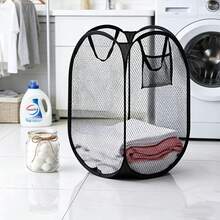 1 pièce Panier à linge pliable et grande capacité, design de stockage sans doublure, poignée ergonomique, tissu en maille respirant. Convient pour la buanderie, la salle de bain, la chambre et le salon, une solution de rangement idéale pour la maison, peut également être offert comme cadeau de pendaison de crémaillère. - Multicolore - Voir 9