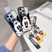 This Disney Mickey Mouse Pattern Lanyard Phone Case Features A Strong Magnetic Closure And Full Coverage Of Acrylic And TPU Material. It's Shockproof, Lightweight, And Suitable For IPhone17/16/11/13/15/15 Plus/15 Pro/15 Pro Max/12/14 Pro Max/11 Pro Max/12 Pro/12 Pro Max/13. It's A Popular Birthday Gift, Business Gift, Durable, Stain-Resistant, And Fingerprint-Resistant New Phone Case For Men And Women. It Also Includes A Mickey Mouse Phone Case And Mickey Mouse Doll Bracelet. Compatible With SamsungGalaxy S20, S21, S22, S23, And S24 Series. It's The Perfect Gift For Friends And Family. This Stylish Phone Case Is Fun, Lightweight, And Durable. IPhone17 Pro Max Phone Case, Minnie Phone Case. - 黑色 - 查看 4