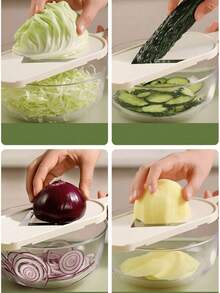 1pc Vegetable Salad Slicer Grater Shredder For Cabbage Lettuce Purple Cabbage Cucumber Bok Choy, Multi-Function Cabbage Slicer - Multicolor - View 8