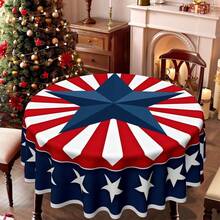4th Of July Tablecloth Stars And Stripes Print Table Cloth Patriotic Party Decoration For Independence Day - 多色180x180cm - 查看 5