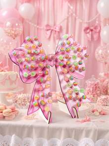 1 Conjunto de Suporte de Exibição de Pirulitos de Madeira em Forma de Laço Rosa de Vários Tamanhos, Suporte de Exibição de Pirulitos de Madeira com Design de Laço Rosa Adequado para Festa de Aniversário, Casamento, Decoração de Mesa de Festa de Revelação de Género, Suporte de Exibição de Pirulitos Doméstico, Suporte de Exibição de Alimentos para Festa, Suporte de Sobremesa para Festa de Aniversário, Casamento, Evento Doméstico, Suporte de Exibição de Pirulitos de Madeira, Suporte de Cozinha para Chá de Bebé e Revelação de Género, Decoração de Chá de Bebé - Arco - Ver 10