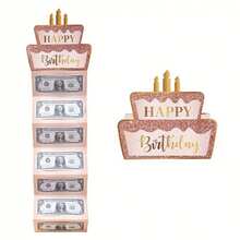1 Set Schwarz & Gold Geburtstags Geldschein Karte & Umschlag, Geburtstags Geldgeschenk Umschlag, Geburtstags Party Bargeld Geschenk Überraschung, Jahrestags Dekorative Geldschein Karte, Geburtstags Geschenkkarte für Männer, Frauen, Jungen, Mädchen - Banknotenkarte - Übersicht 13