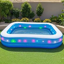 Thick, Large Adult-Sized Inflatable, Illuminated Swimming Pool – Perfect For Summer Outdoor Water Games. Sturdy Construction, Ideal For Summer Parties, Holidays, And Family Gatherings. - 充氣泳池 - 查看 6