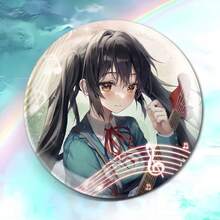 1pc "K-On!" Anime Inspired Glitter Double Sparkle Cute Enamel Pin Badge - Multicolor - View 12