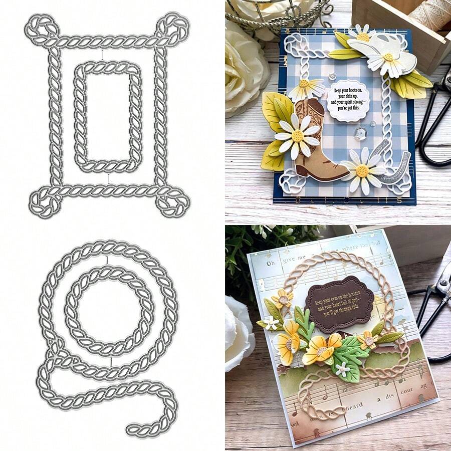 1pc Knot Frame Metal Cutting Die, Suitable For DIY Scrapbooking, Greeting Cards And Paper Craft, Metal Cutting Mold - LG26-7906 - View 1