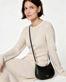 Kate Spade Túi Hobo dễ thương KS PAIGE bằng da, túi đeo chéo cho nữ, túi đeo vai có khóa kéo phía trên, túi đeo chéo thường ngày cho nữ với dây đeo có thể điều chỉnh. - màu đen - Xem 6