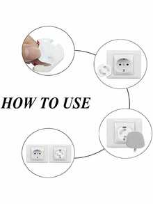 5/10pcs Child Safety Outlet Covers, Easy To Install/Remove, Suitable For Halloween, Christmas, Thanksgiving Children's Gifts, Perfect Presents - White - View 5