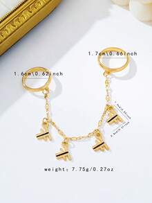 1pc Minimalist Fashion Gold Letter Necklace (Women's) - Golden Yellow 10 - View 9