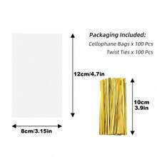 200/400 túi nhựa trong suốt hình kẹo mút kích thước 3.15" x 4.7" (có dây buộc), thích hợp để đóng gói bánh que và kẹo mút, túi đựng kẹo, túi đựng bánh, túi đựng kẹo bằng nhựa trong suốt, thích hợp cho kẹo mút, bánh que, kẹo, sô cô la và bánh quy, đồ dùng nhà bếp, dụng cụ nhà bếp, phụ kiện nhà bếp, đồ dùng gia đình, thích hợp cho bánh quy que, làm bánh, bánh quy, kẹo, món tráng miệng. - Nhiều màu - Xem 3